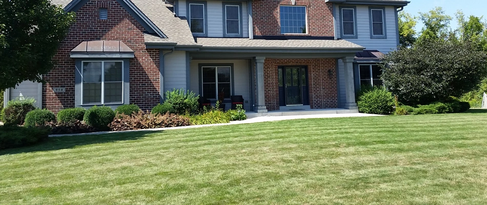 Regular lawn maintenance performed on this clients lawn located in Brookfield, Elm Grove.